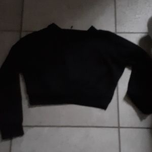 Boohoo crop top black long sleeve